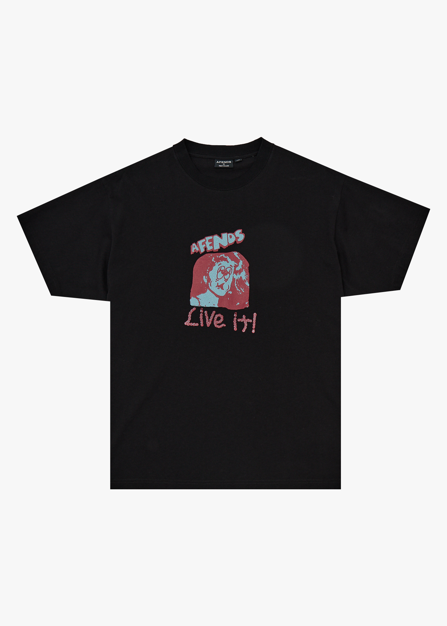 AFENDS Mens Live It - Recycled Boxy Fit Tee - Black