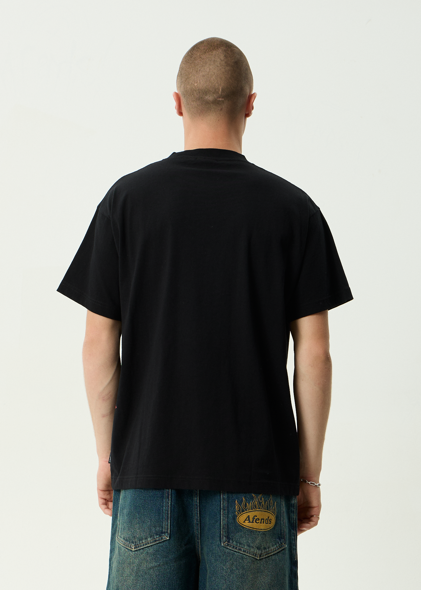 AFENDS Mens Live It - Recycled Boxy Fit Tee - Black