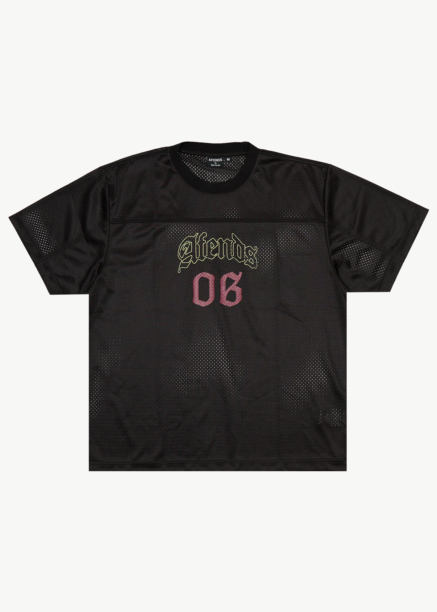AFENDS Mens Zero Six - Mesh Jersey Boxy Tee - Black