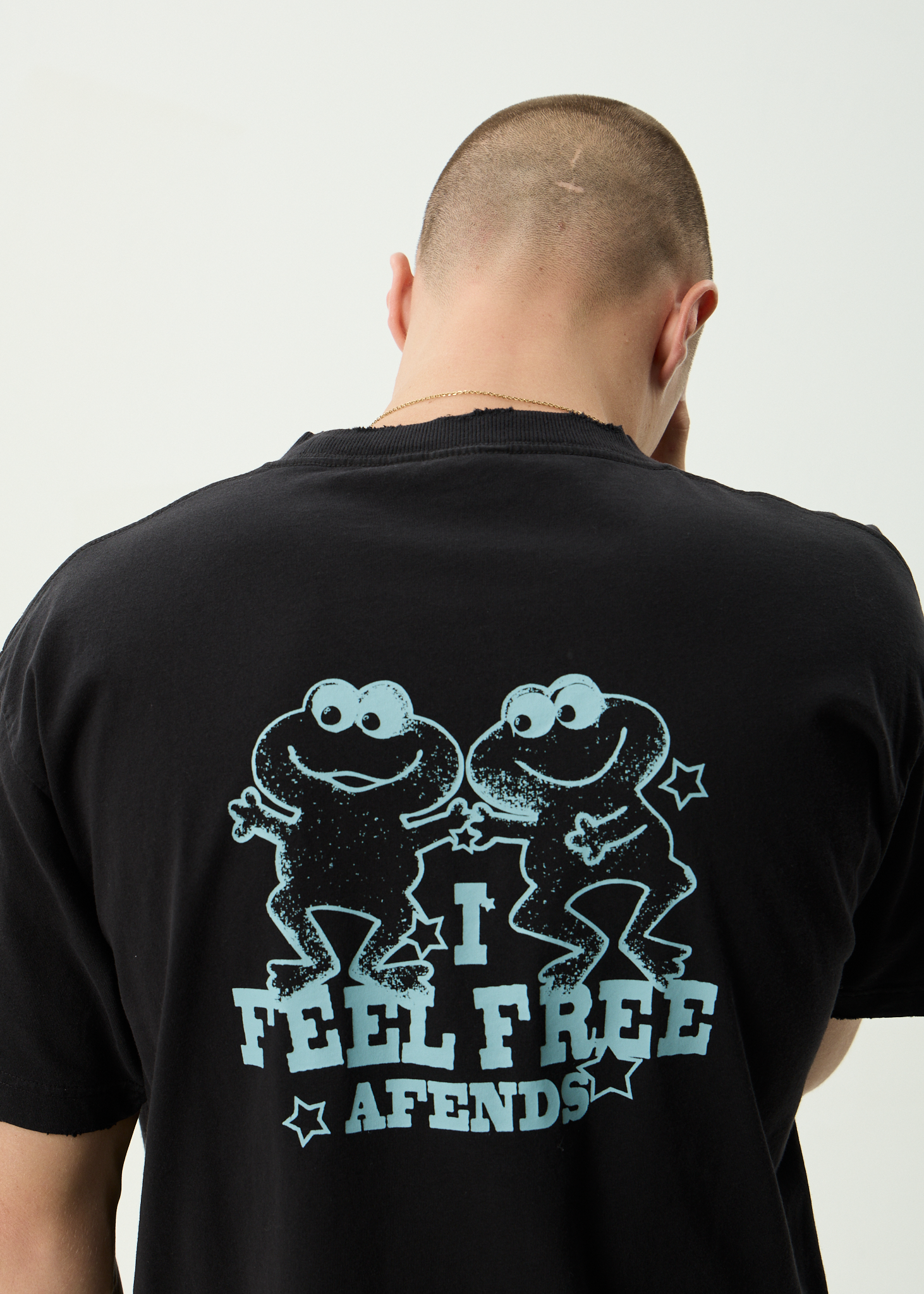 AFENDS Mens Sonoran - Recycled Boxy Fit Tee - Stone Black