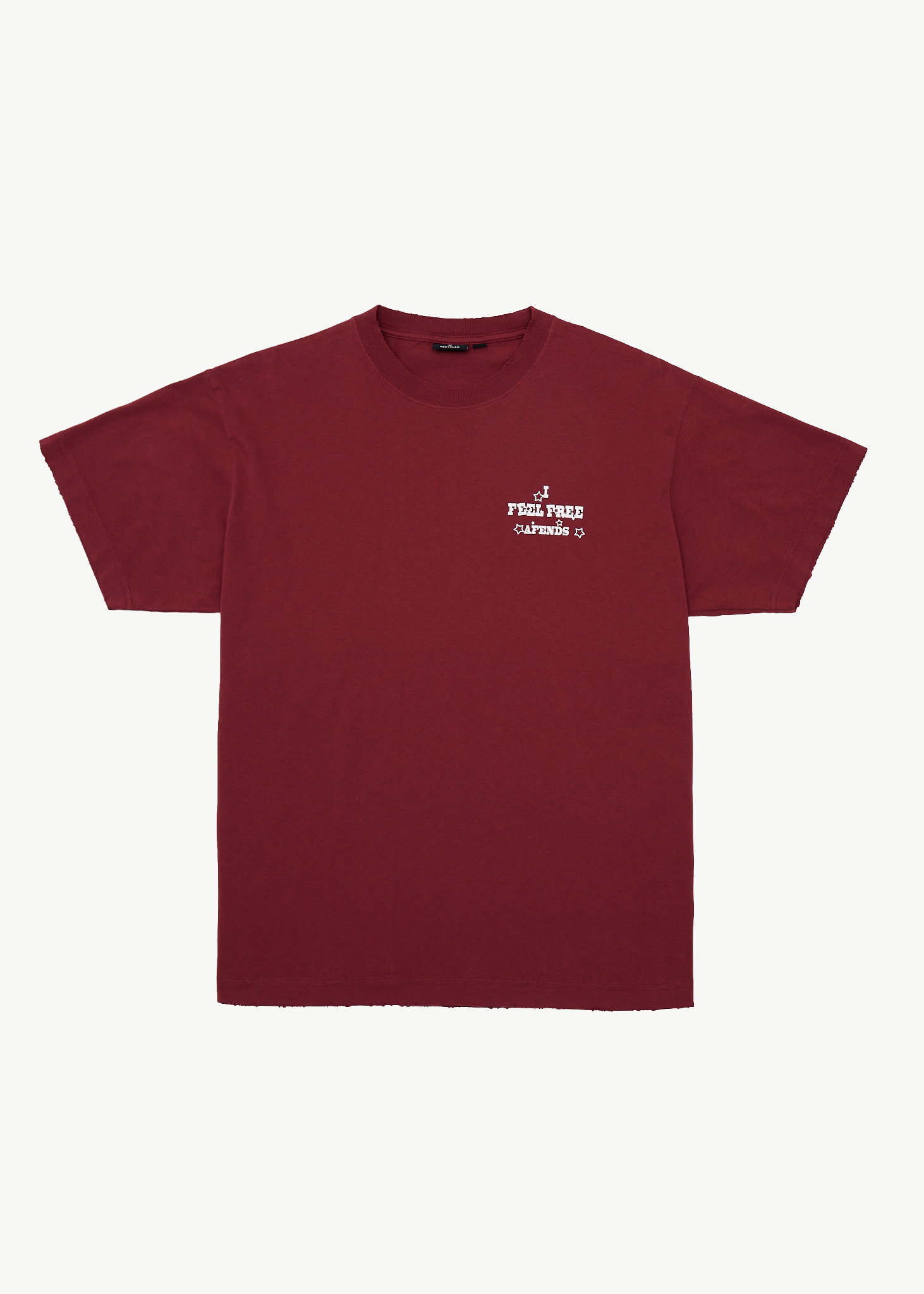 AFENDS Mens Sonoran - Boxy Tee - Washed Burgundy