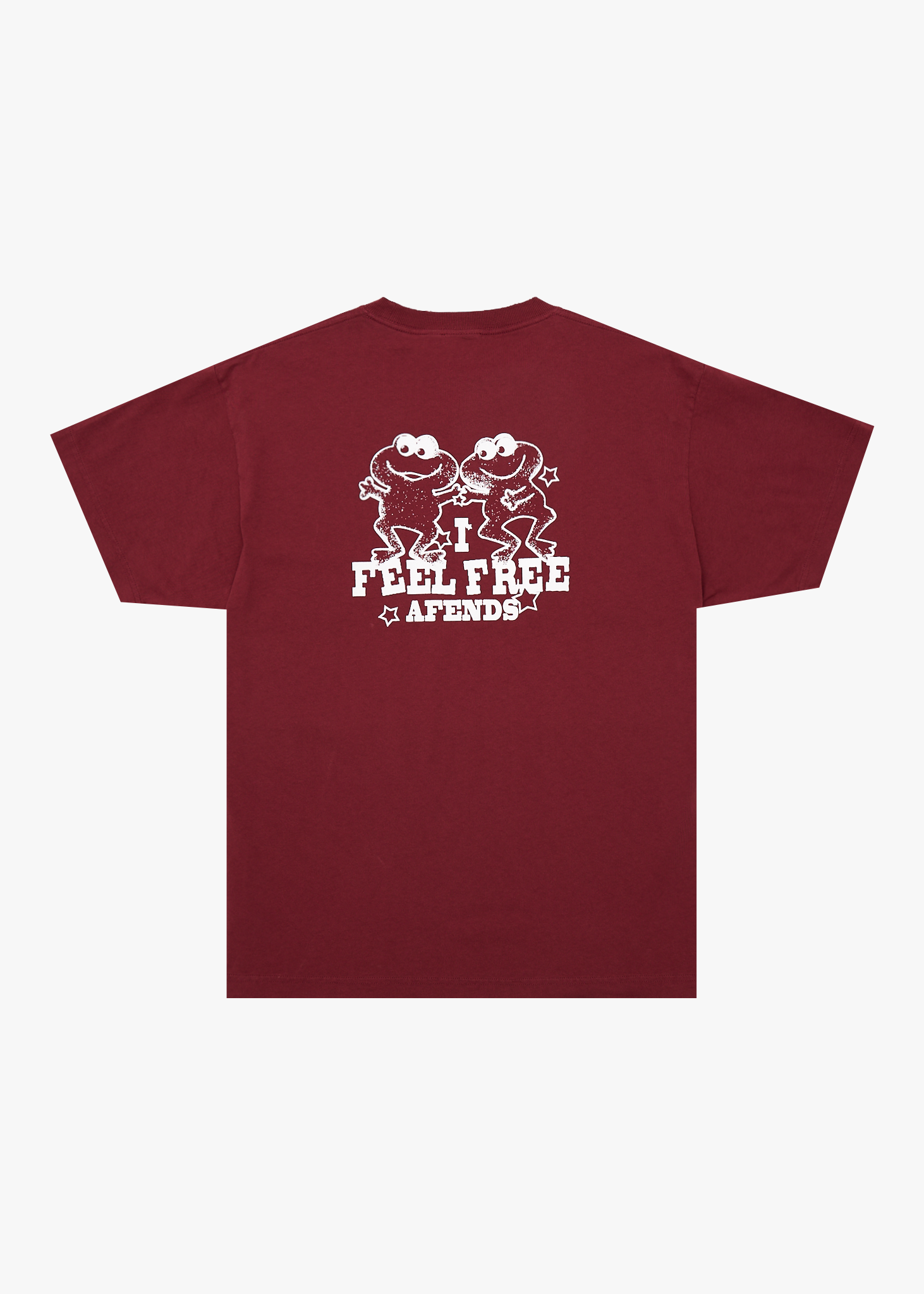 AFENDS Mens Sonoran - Recycled Boxy Fit Tee - Washed Burgundy