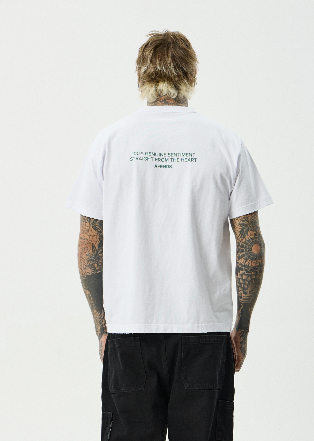 AFENDS Mens Genuine Sentiment - Recycled Heavyweight Boxy Fit Tee - White
