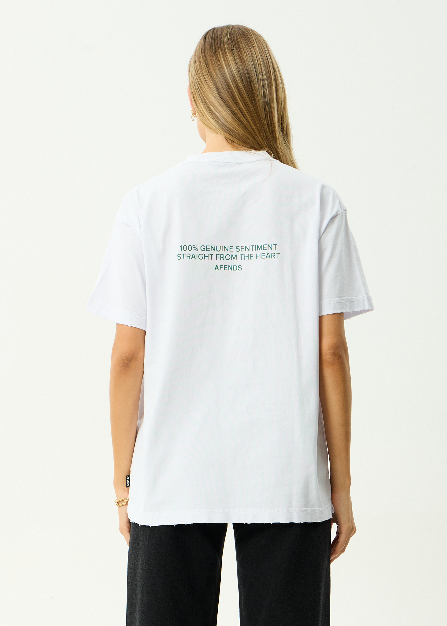 AFENDS Mens Genuine Sentiment - Recycled Heavyweight Boxy Fit Tee - White