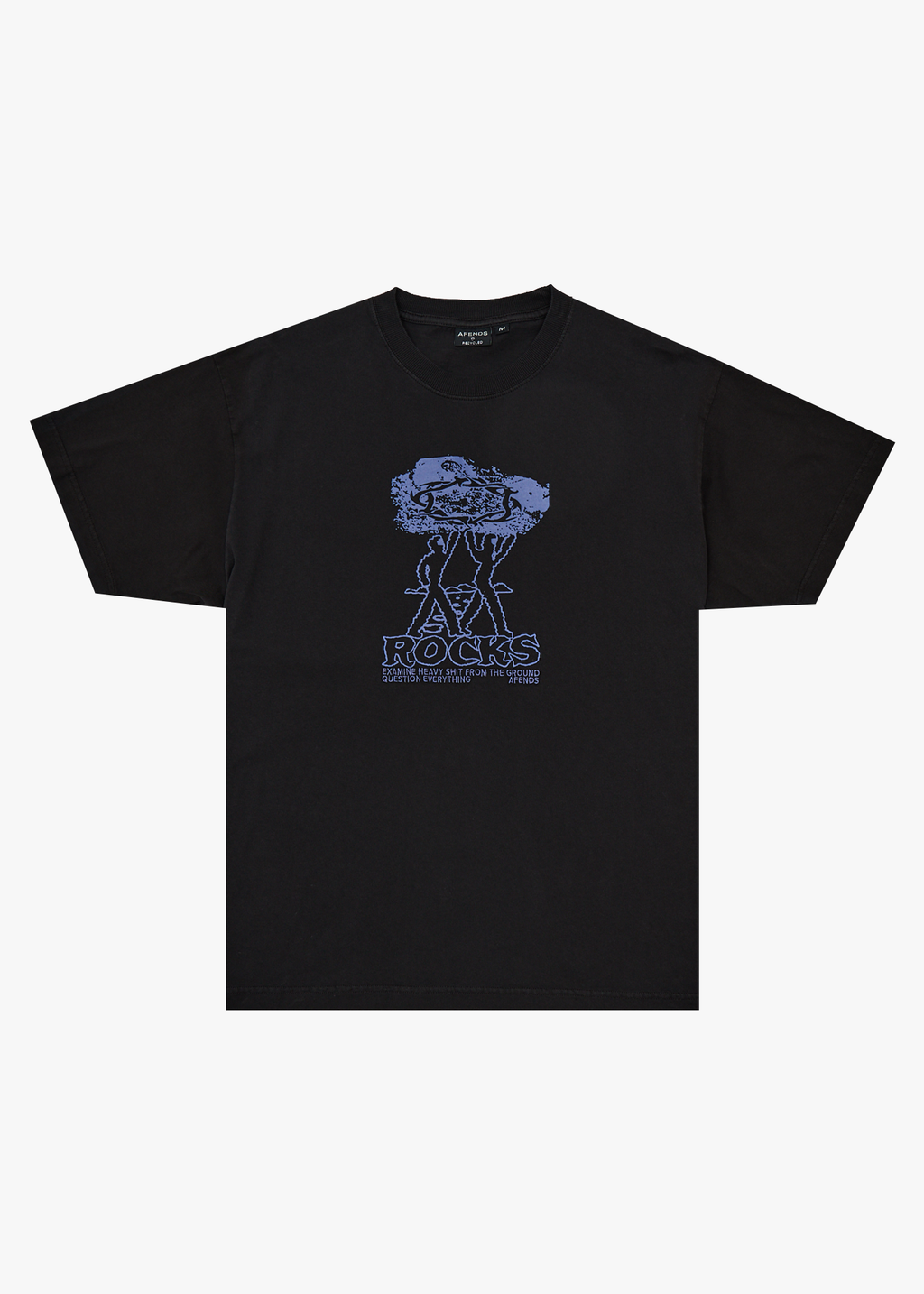 AFENDS Mens Rocked - Recycled Boxy Fit Tee - Stone Black