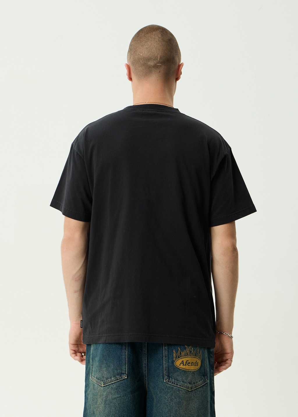 AFENDS Mens Rocked - Recycled Boxy Fit Tee - Stone Black
