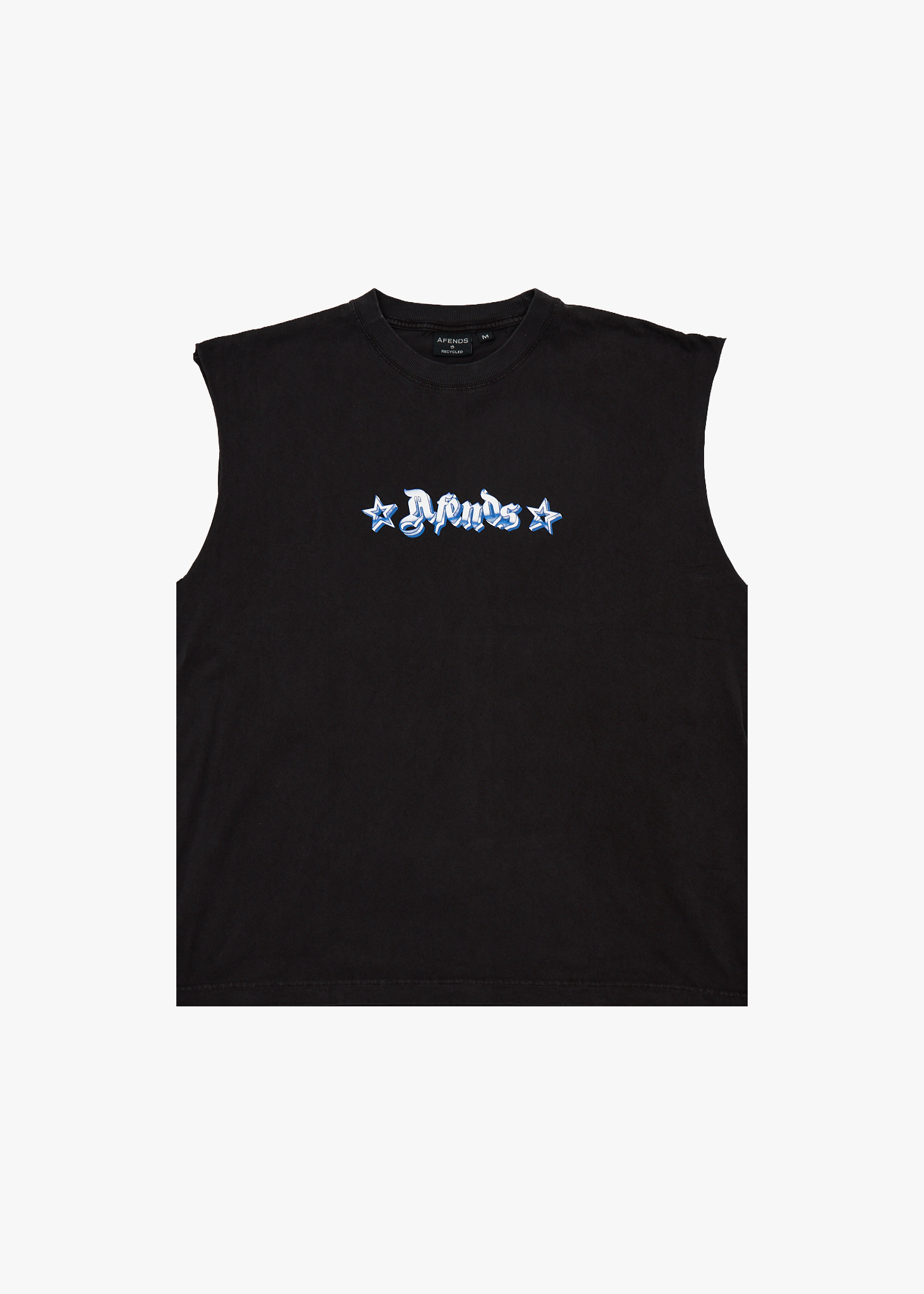 AFENDS Mens Created - Recycled Sleeveless Tee - Stone Black