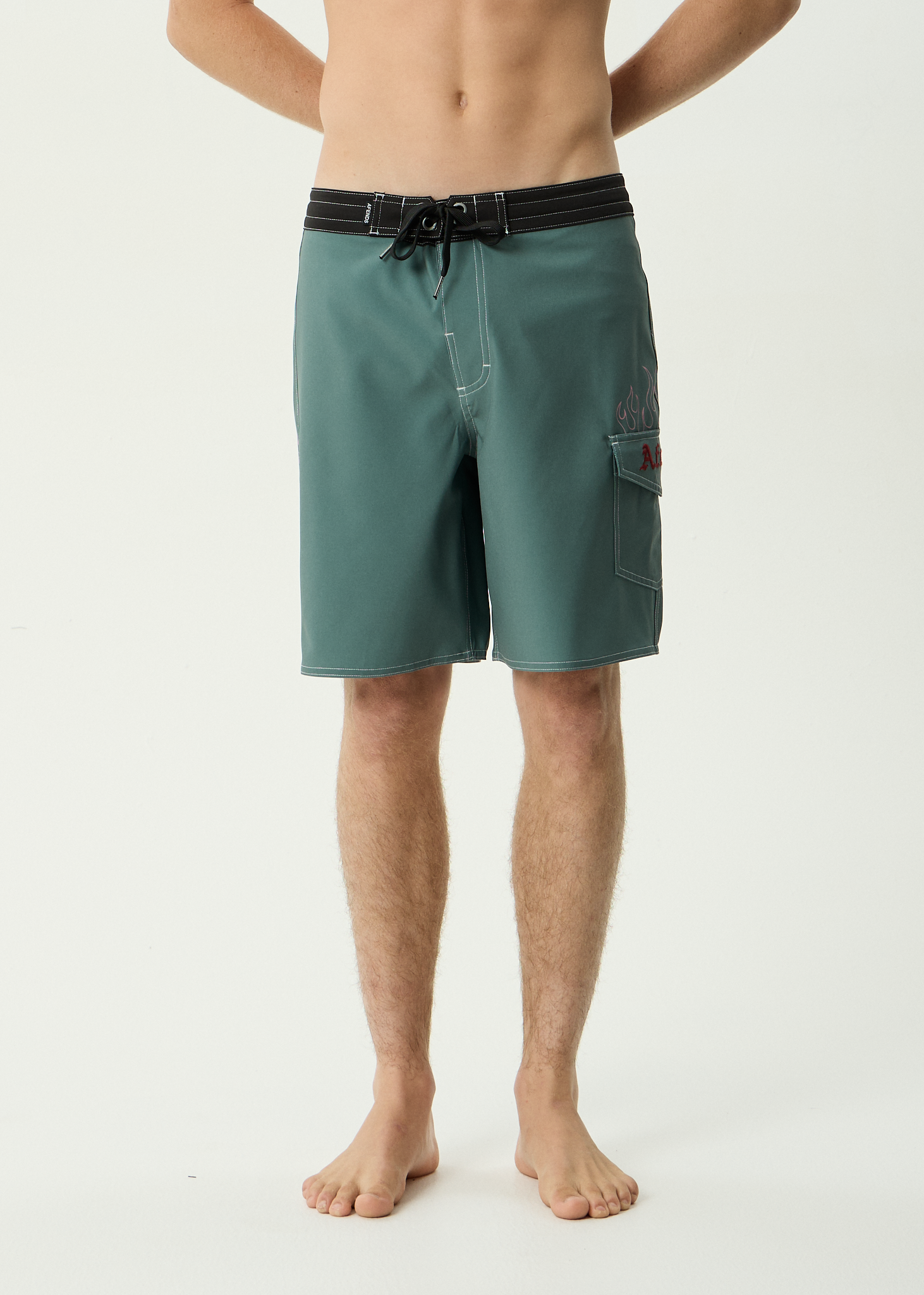AFENDS Mens Temporal - Recycled Surf Related V2 Boardshort 18 Inch - Sycamore