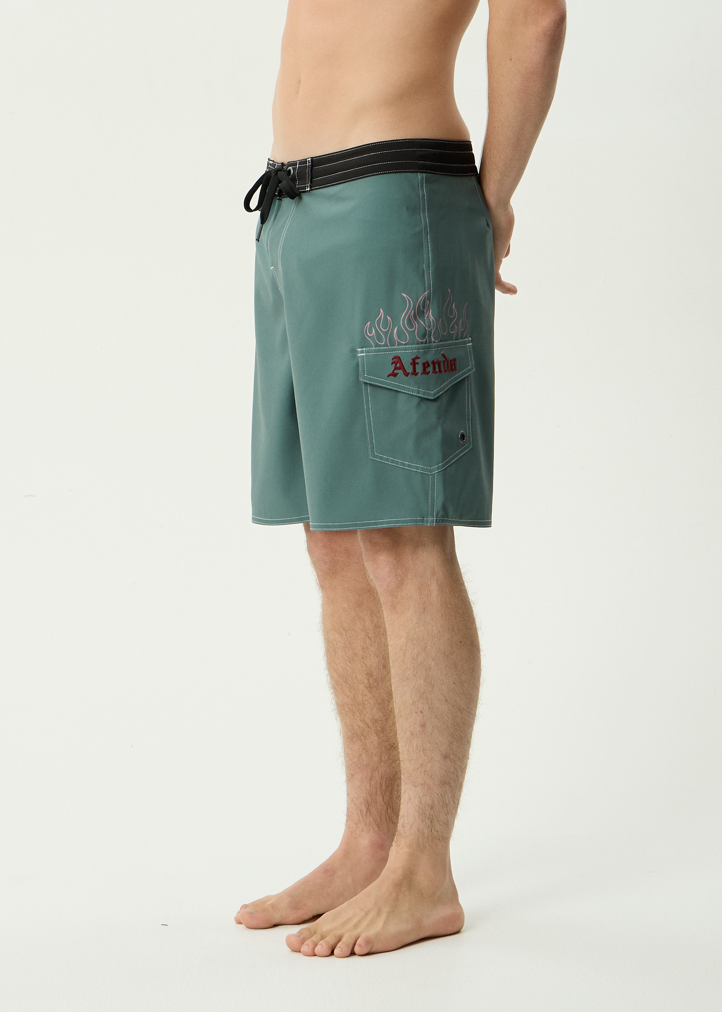 AFENDS Mens Temporal - Recycled Surf Related V2 Boardshort 18 Inch - Sycamore