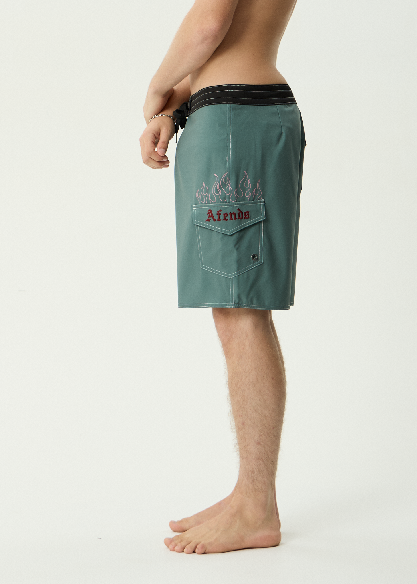 AFENDS Mens Temporal - Recycled Surf Related V2 Boardshort 18 Inch - Sycamore