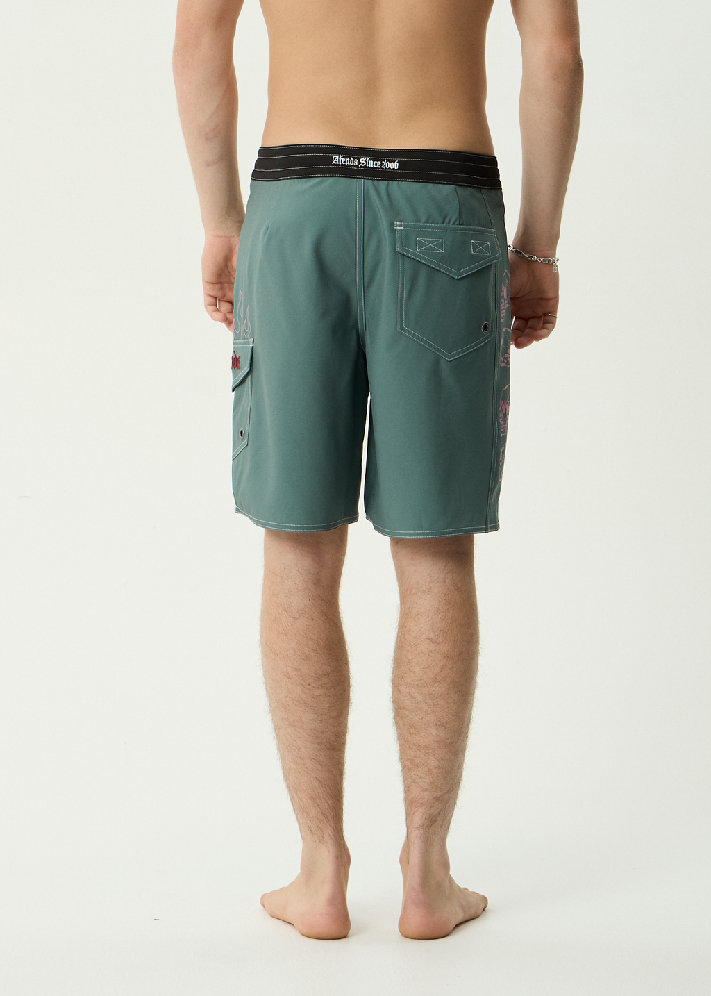 AFENDS Mens Temporal - Recycled Surf Related V2 Boardshort 18 Inch - Sycamore