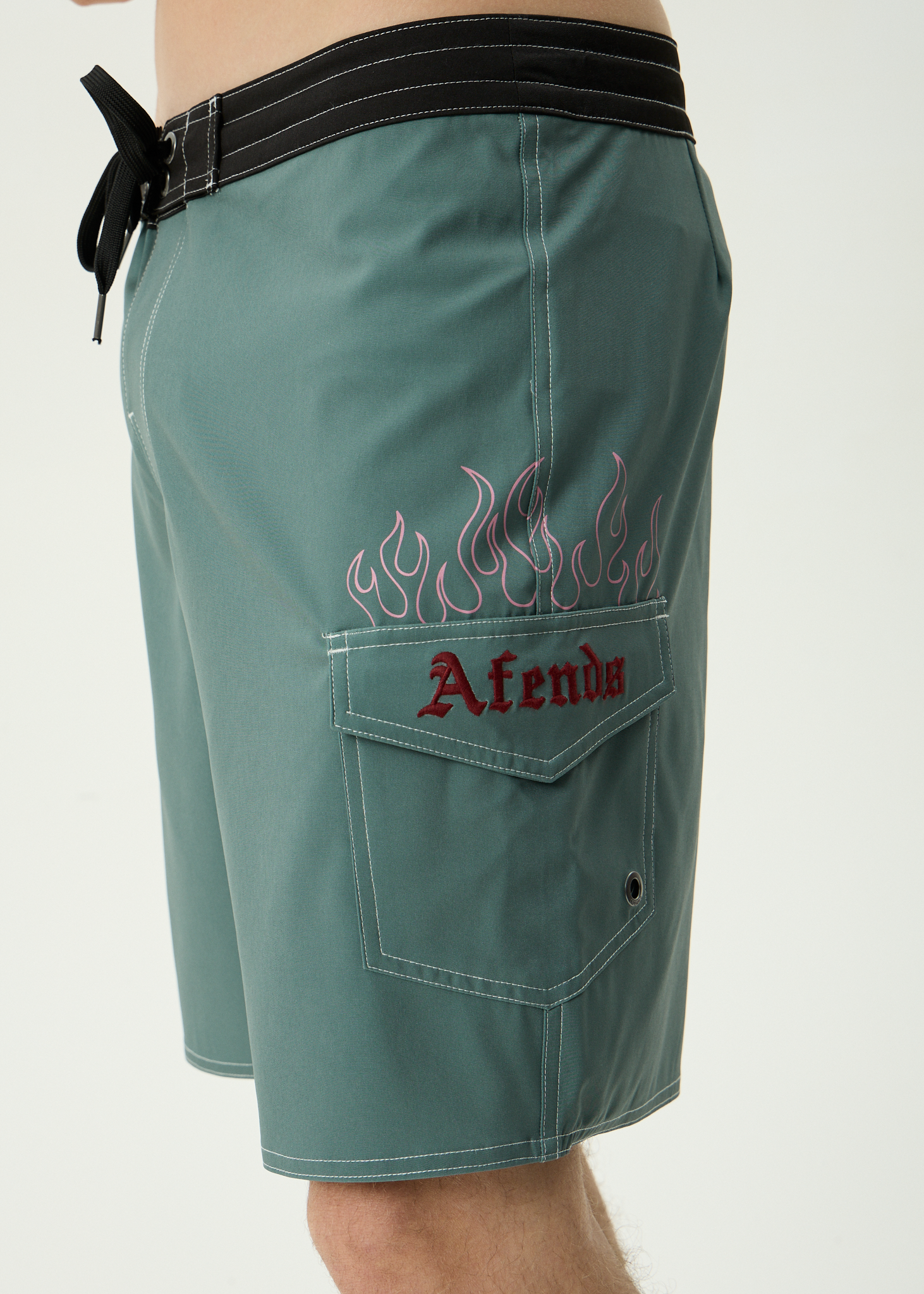 AFENDS Mens Temporal - Recycled Surf Related V2 Boardshort 18 Inch - Sycamore