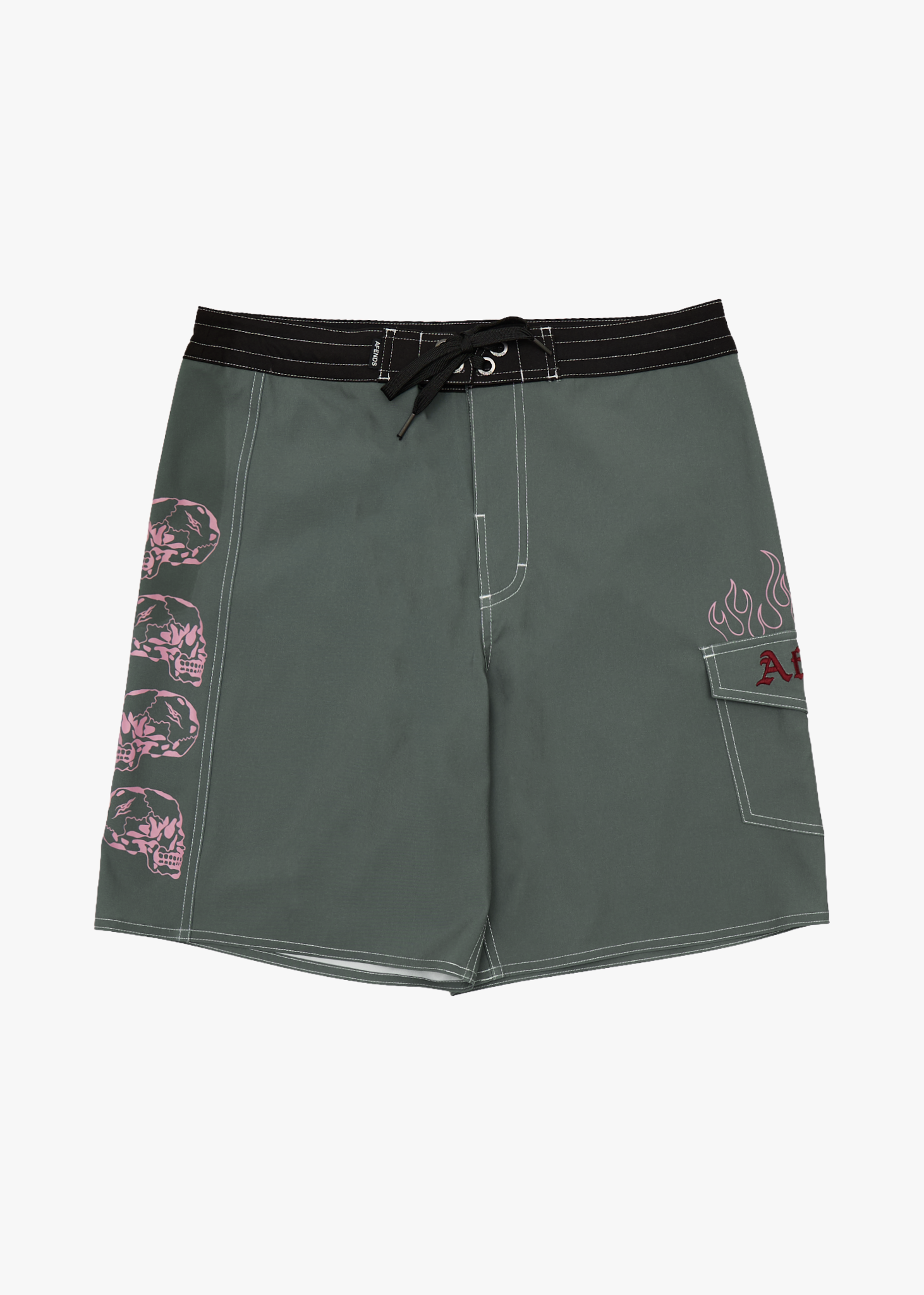 AFENDS Mens Temporal - Recycled Surf Related V2 Boardshort 18 Inch - Sycamore