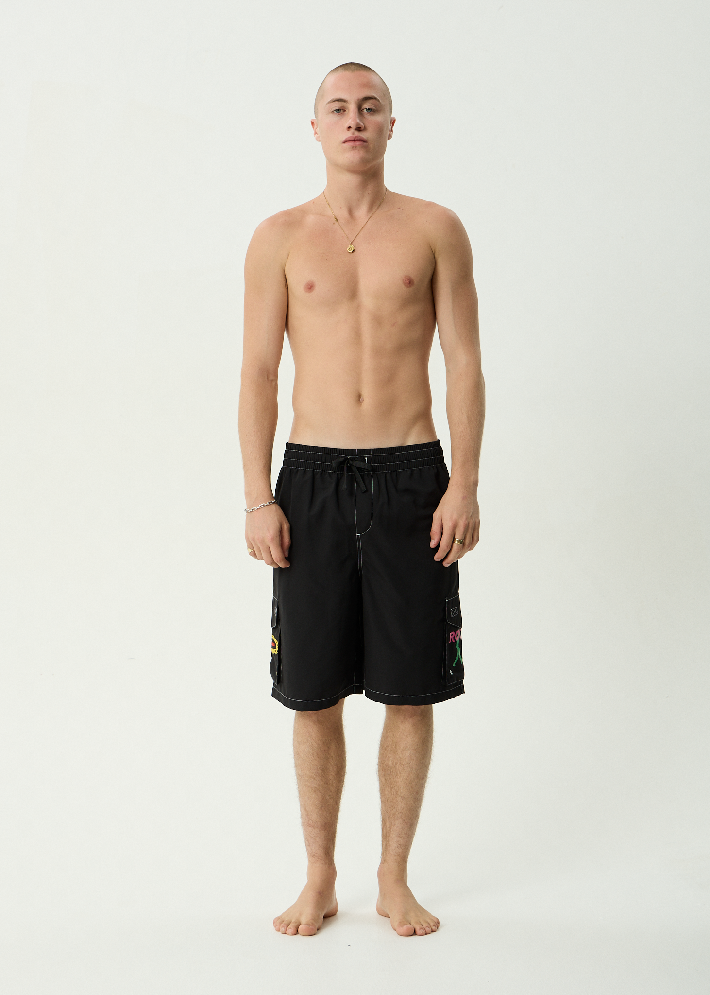 AFENDS Mens Rocked - Recycled Cargo Short 21 Inch - Black