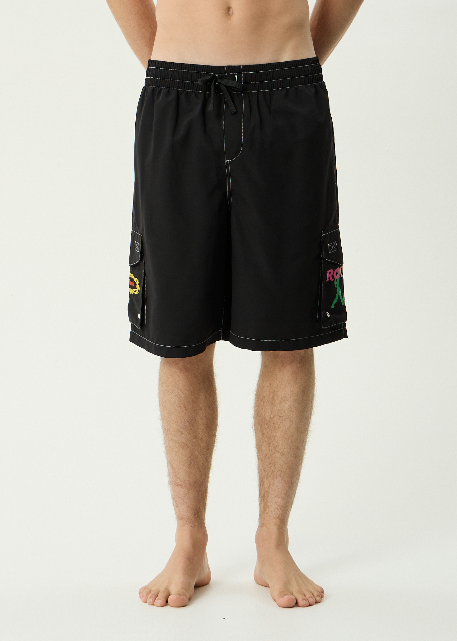 AFENDS Mens Rocked - Recycled Cargo Short 21 Inch - Black