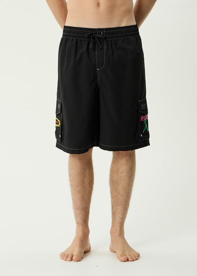 AFENDS Mens Rocked - Cargo Short 21" - Black
