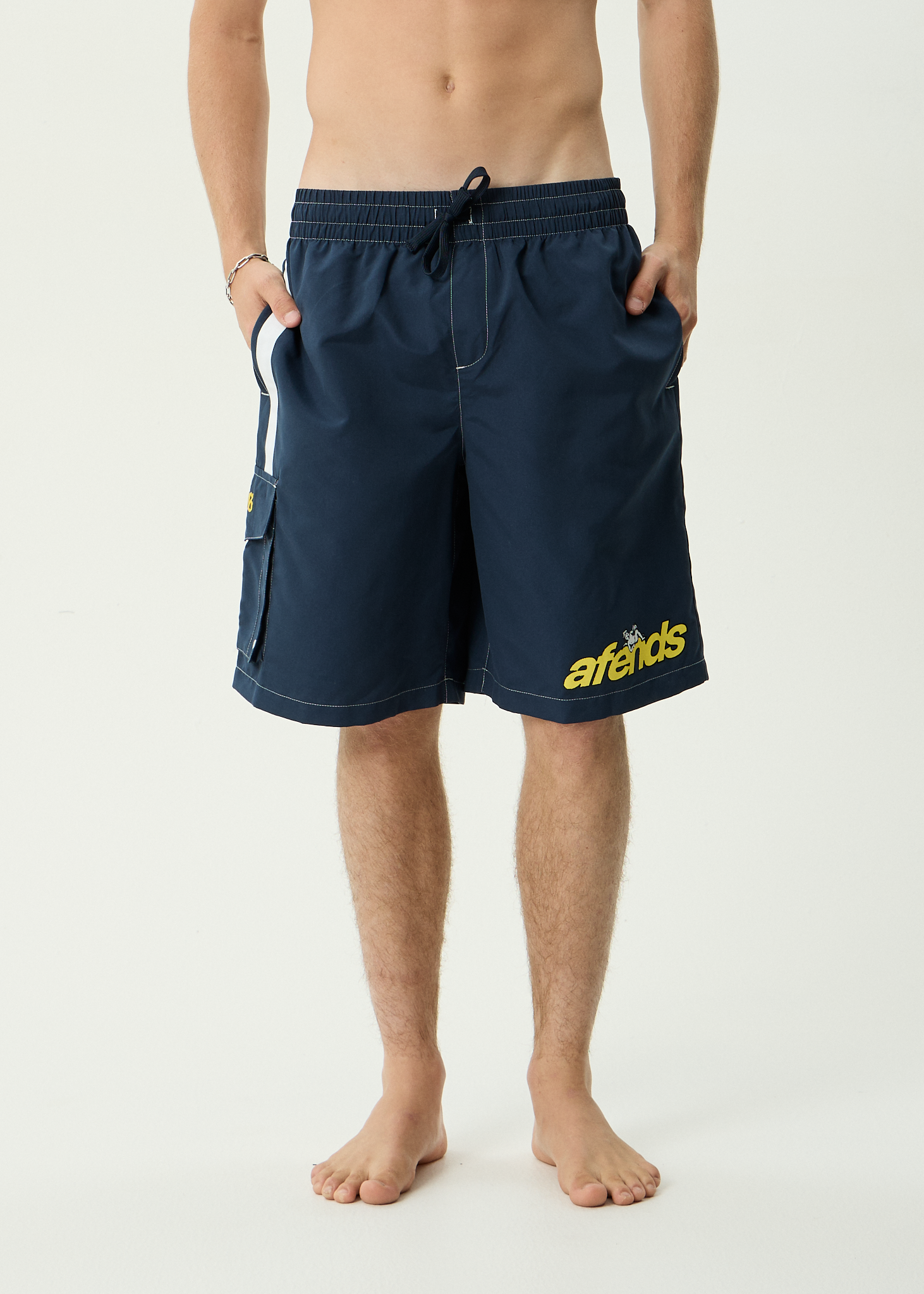 AFENDS Mens Angel Boy - Recycled Cargo Short 20 Inch - Deep Sea