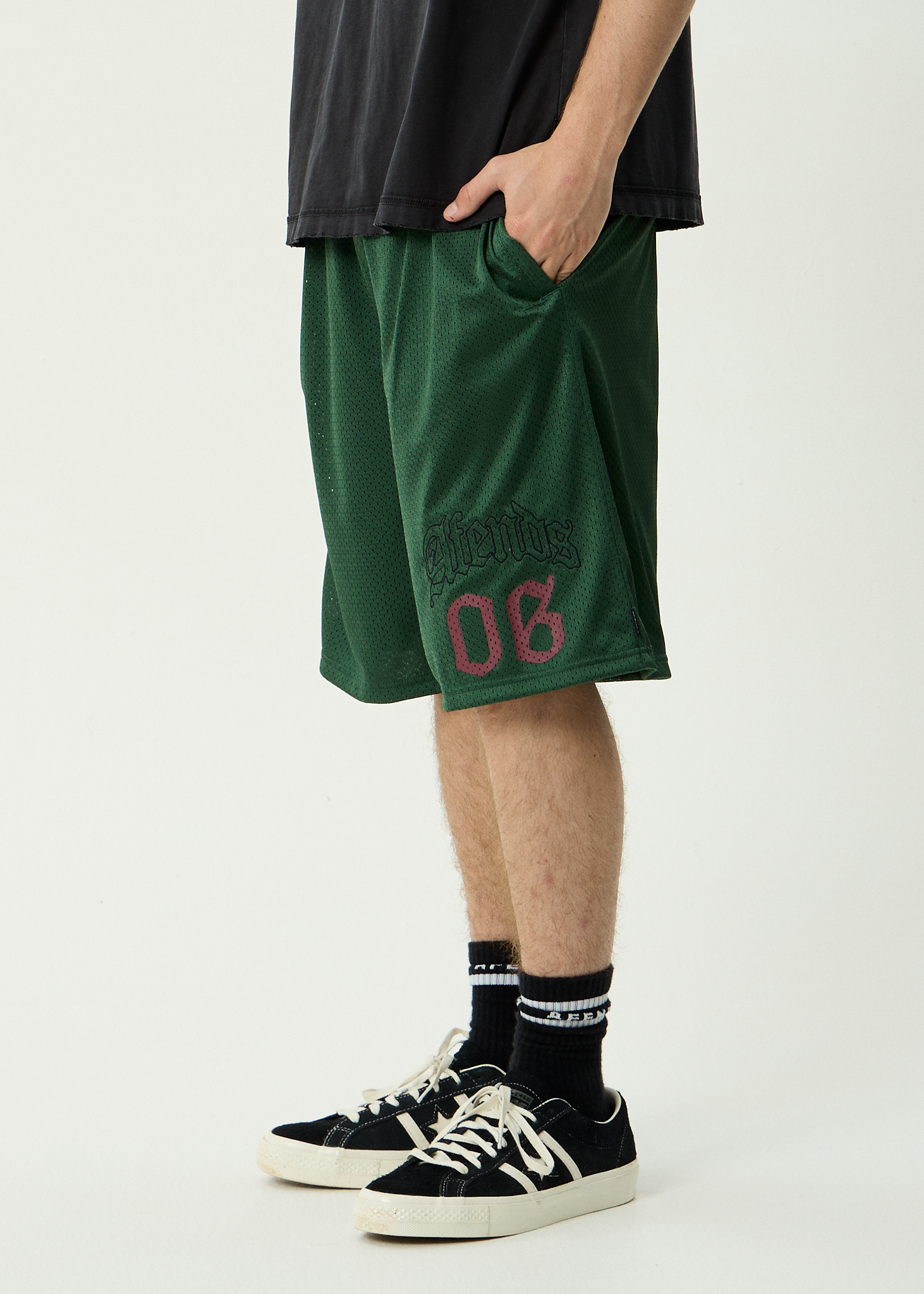 AFENDS Mens Zero Six - Recycled Basketball Short 18 Inch - Pine