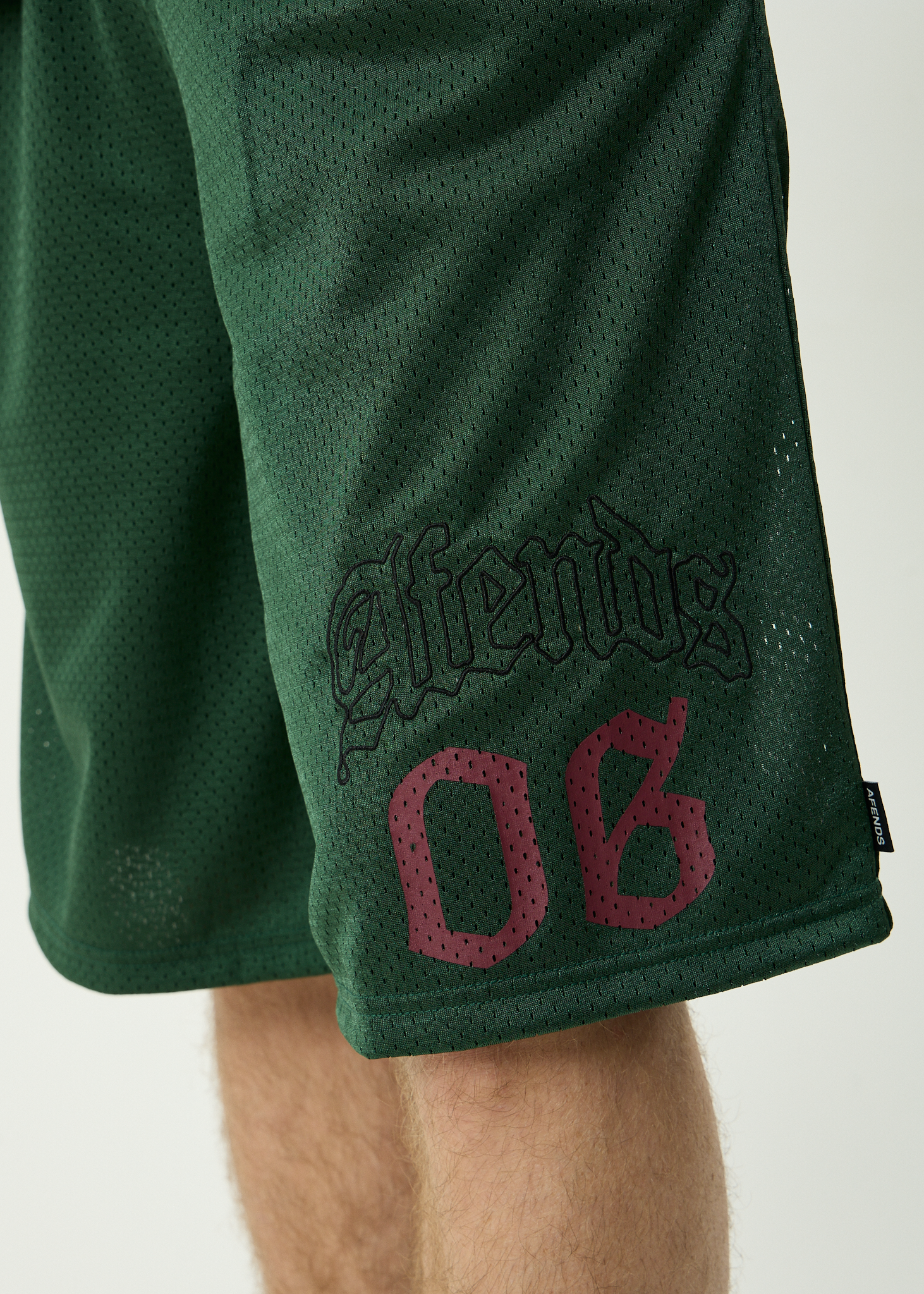 AFENDS Mens Zero Six - Recycled Basketball Short 18 Inch - Pine