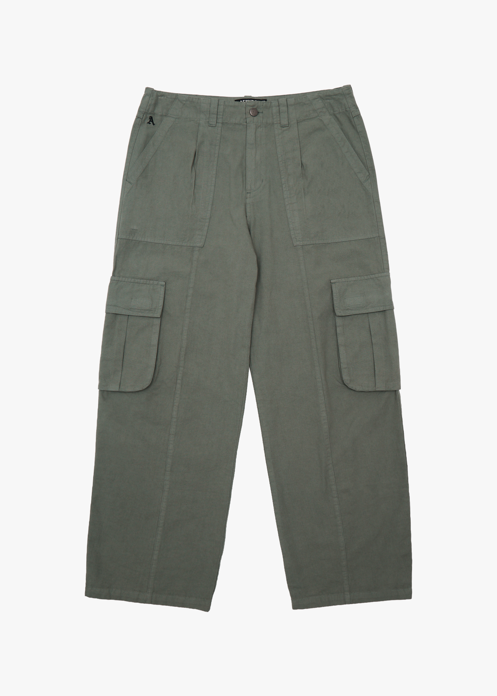 AFENDS Mens Summit - Recycled Pleated Cargo Pant - Washed Sycamore