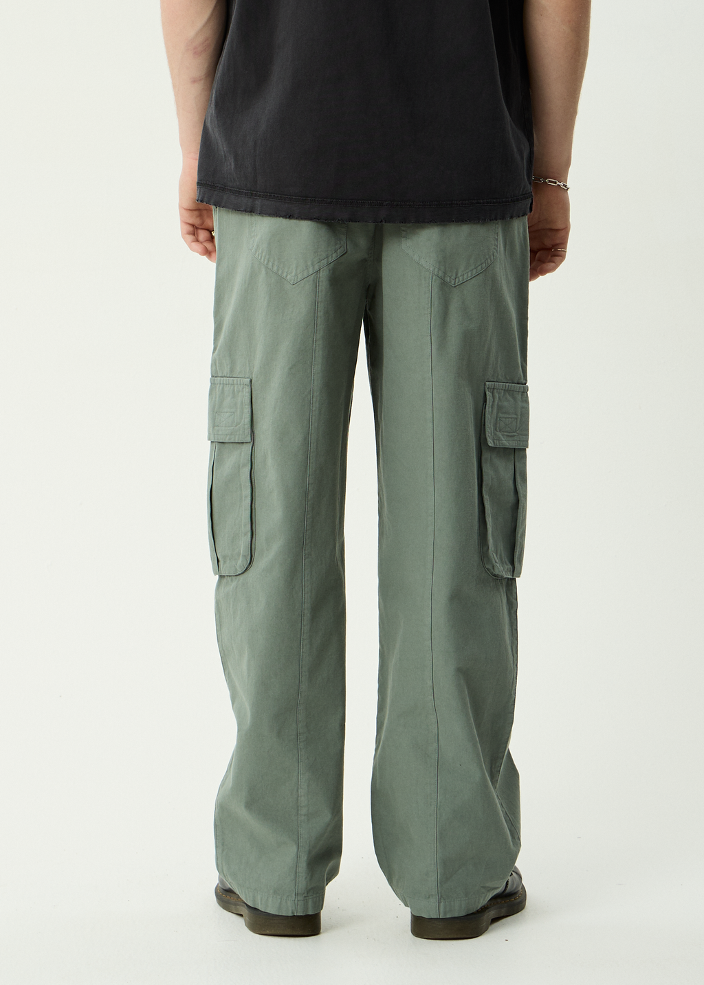 AFENDS Mens Summit - Recycled Pleated Cargo Pant - Washed Sycamore