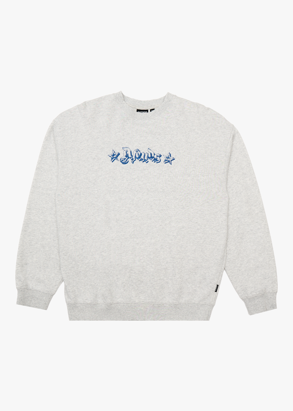 AFENDS Mens Created - Recycled Crew Neck - Grey Marle