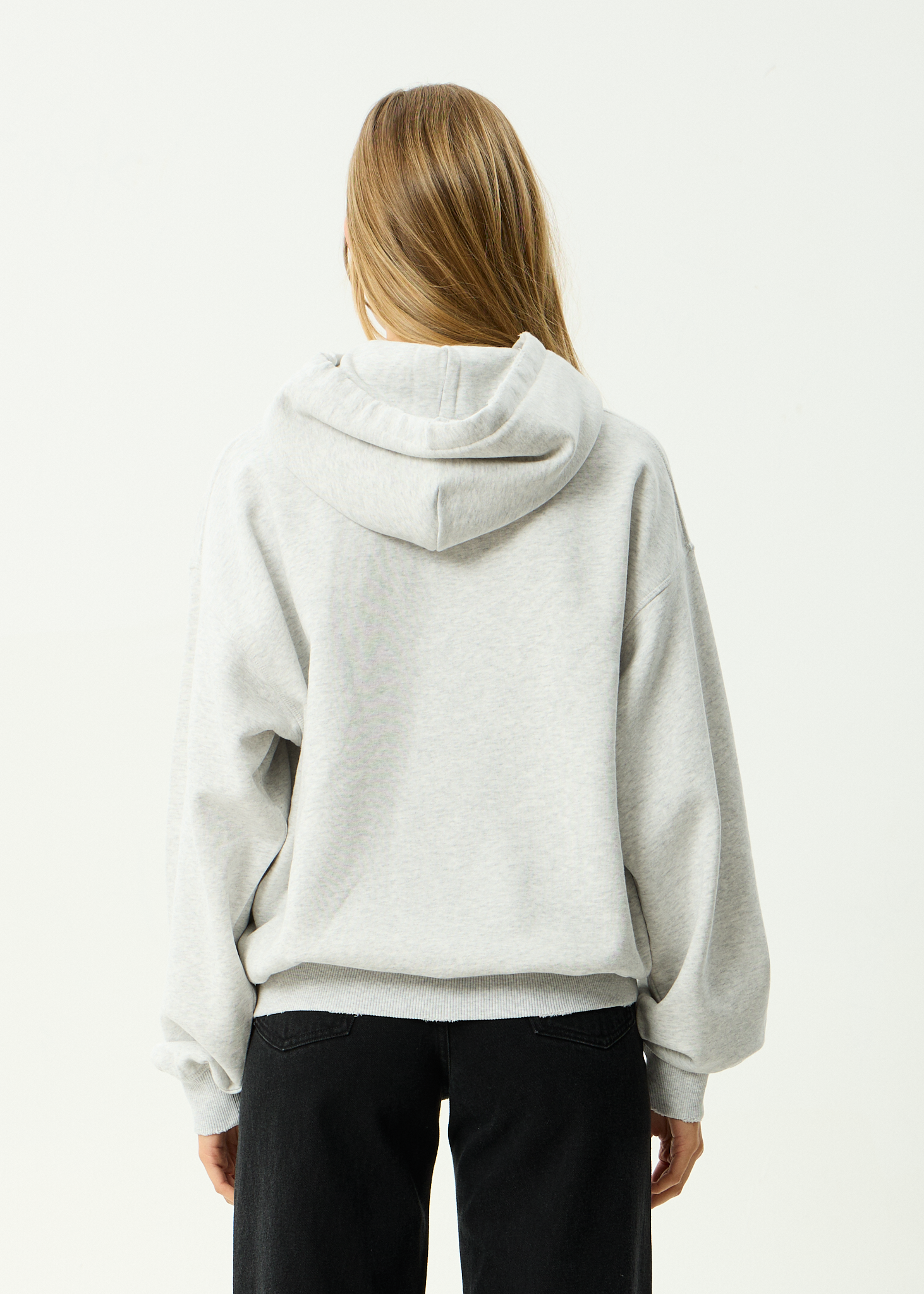 AFENDS Mens Wonders - Recycled Boxy Pull On Hood - Grey Marle