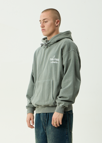 AFENDS Mens Sonoran - Boxy Pull On Hood - Washed Sycamore