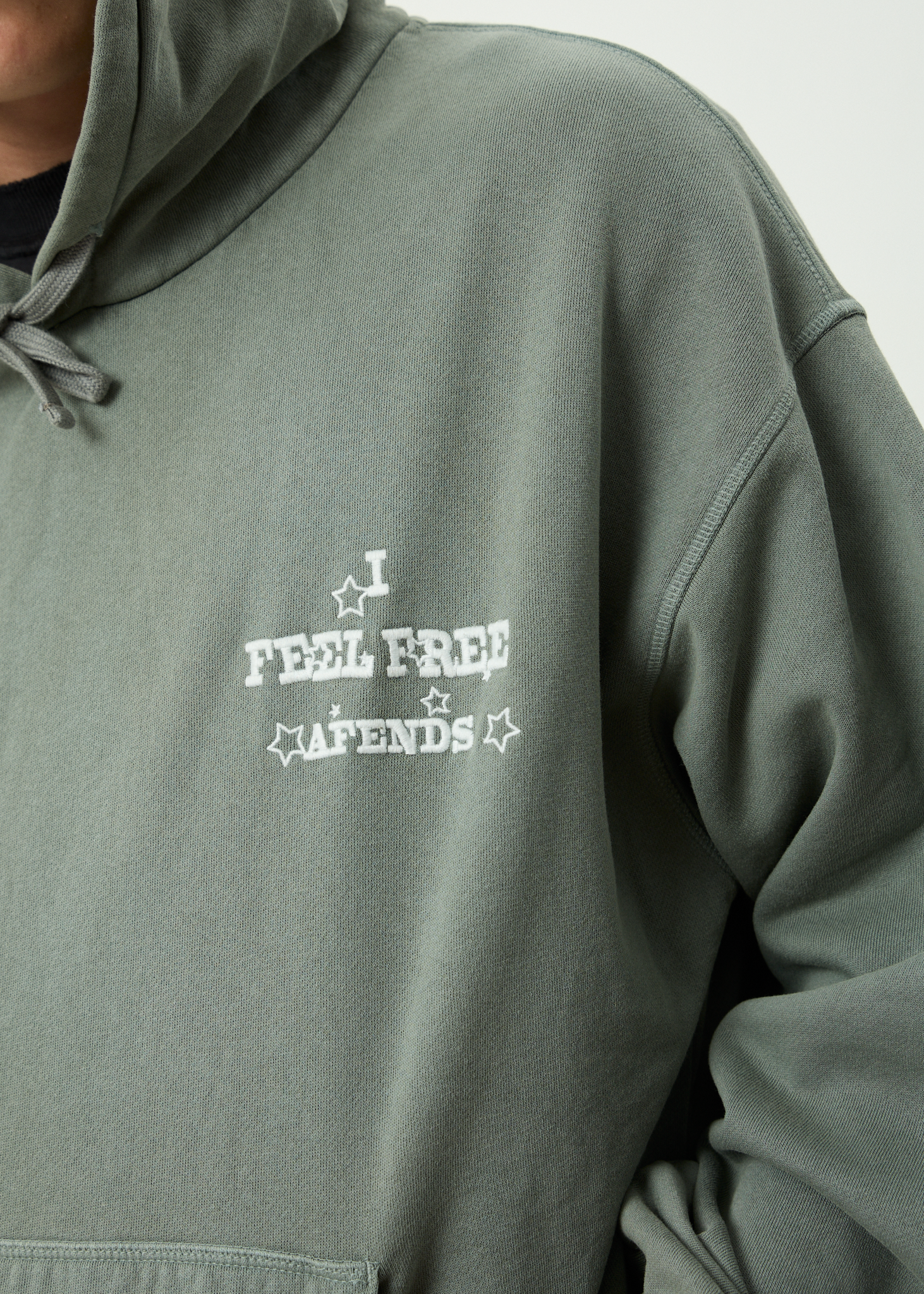 AFENDS Mens Sonoran - Recycled Boxy Pull On Hood - Washed Sycamore