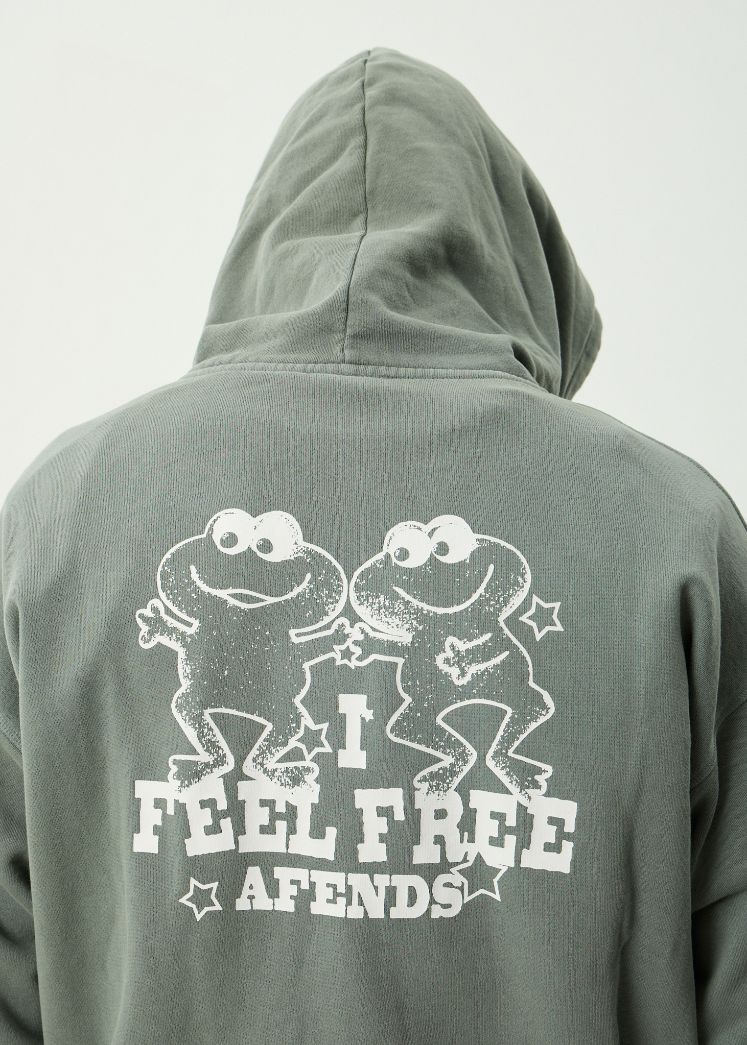 AFENDS Mens Sonoran - Recycled Boxy Pull On Hood - Washed Sycamore