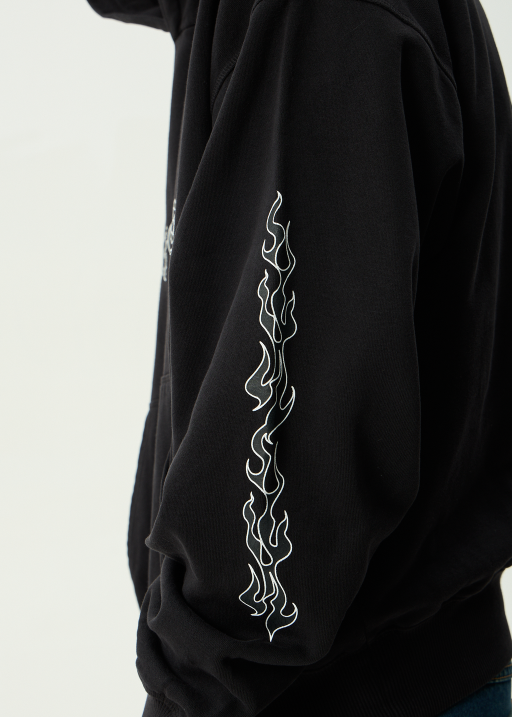 AFENDS Mens Machine - Boxy Pull On Hood - Stone Black