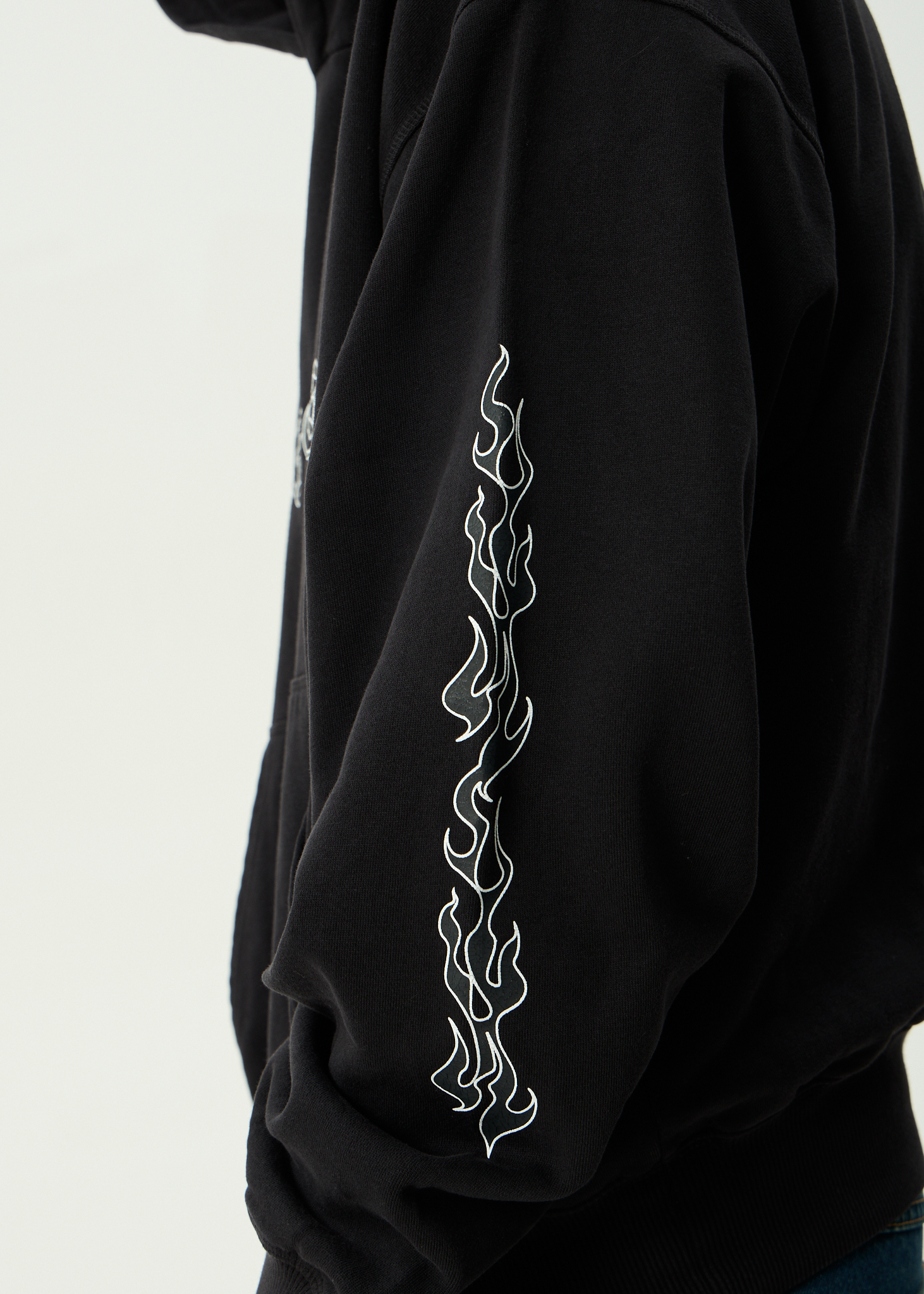 AFENDS Mens Machine - Boxy Pull On Hood - Stone Black