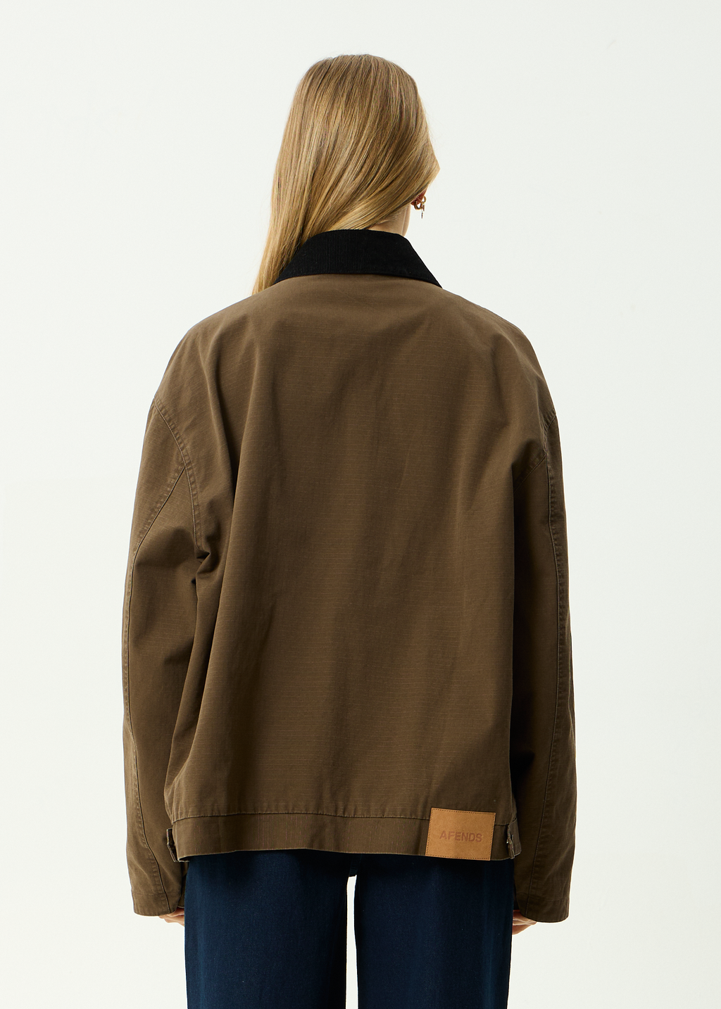 AFENDS Mens Casino Oracle V.2 - Organic Workwear Jacket - Washed Coffee