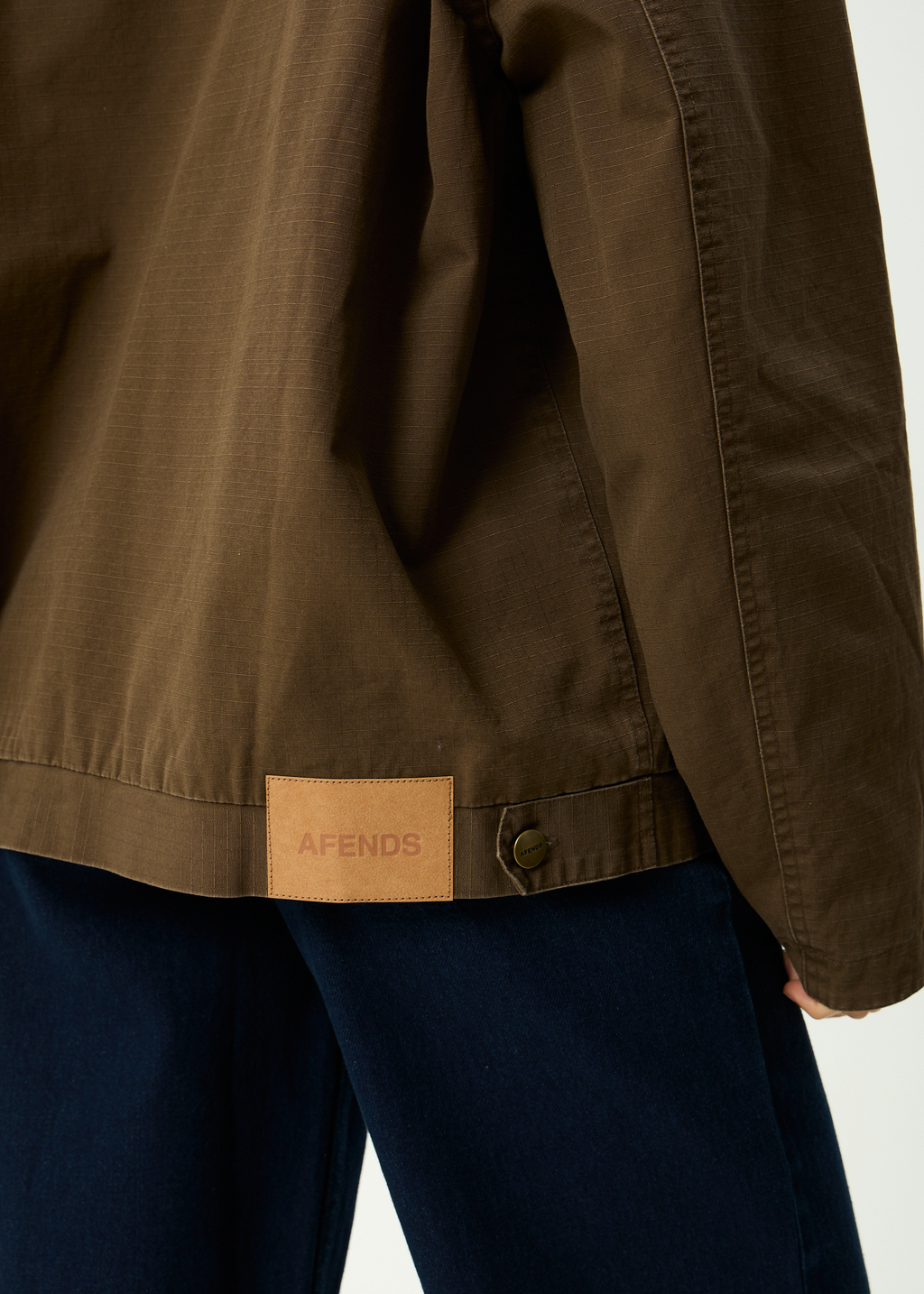 AFENDS Mens Casino Oracle V.2 - Organic Workwear Jacket - Washed Coffee