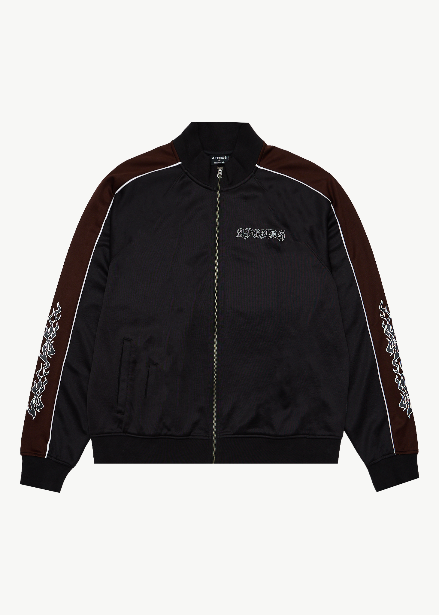 AFENDS Mens Machine - Zip Through Track Jacket - Black
