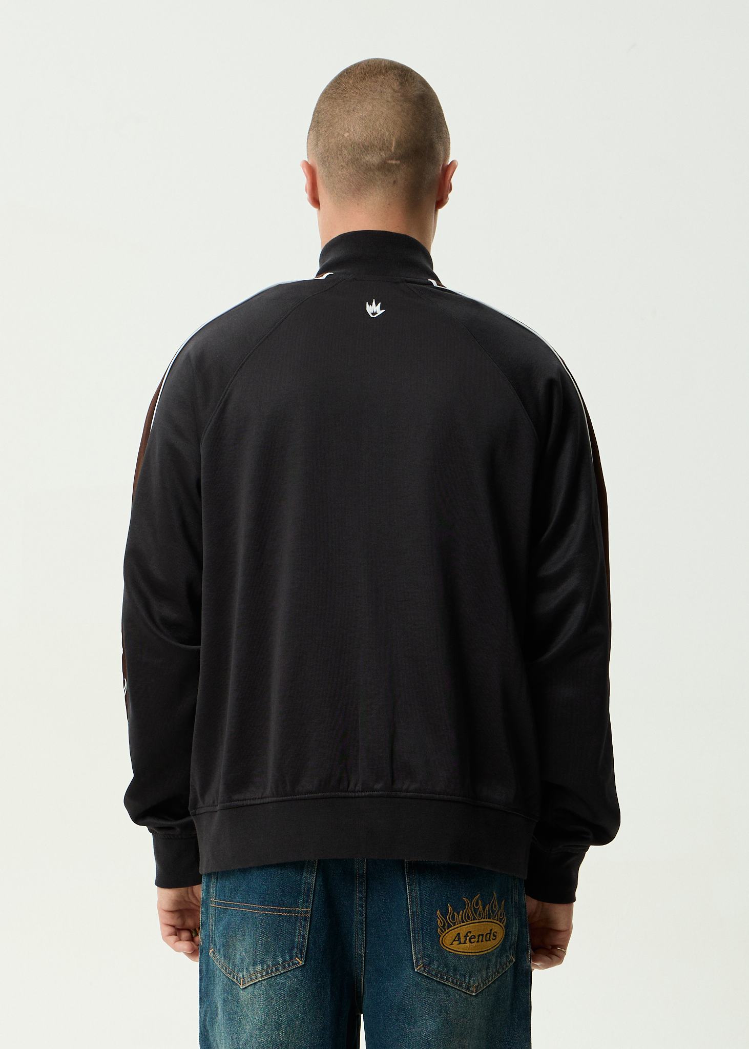 AFENDS Mens Machine - Zip Through Track Jacket - Black