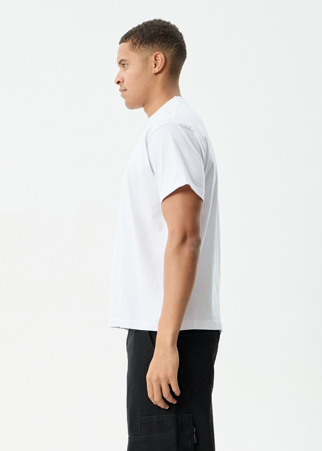 AFENDS Mens Flower Patch - Heavyweight Boxy Tee - White