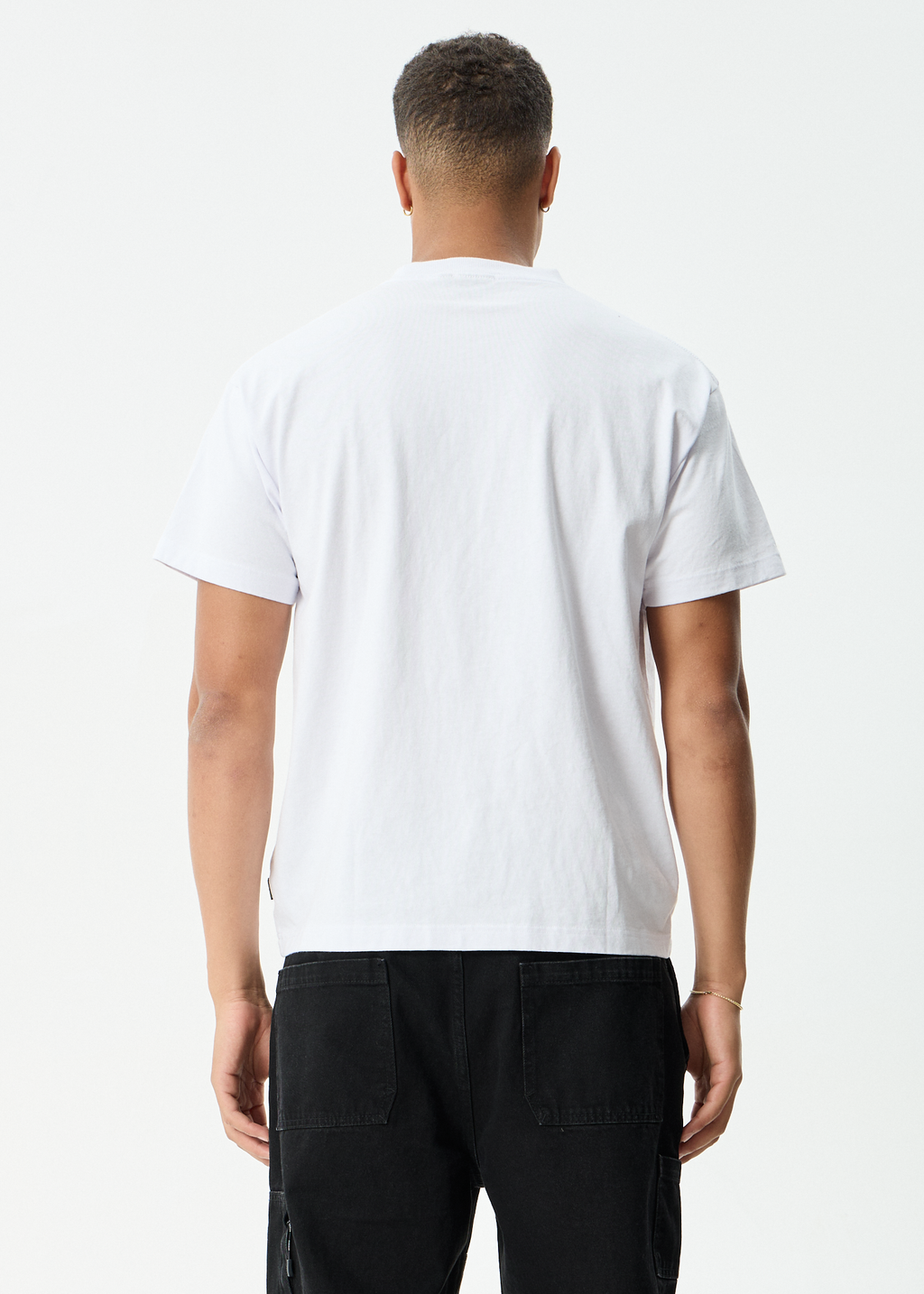 AFENDS Mens Flower Patch - Heavyweight Boxy Tee - White