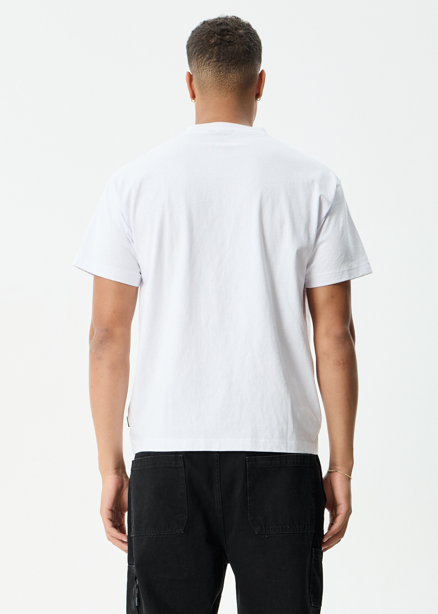 AFENDS Mens Flower Patch - Heavyweight Boxy Tee - White