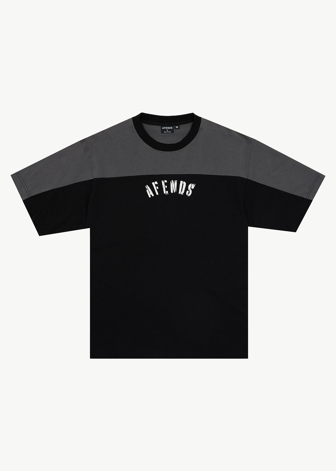 AFENDS Mens Contingent - Boxy Vintage Tee - Black