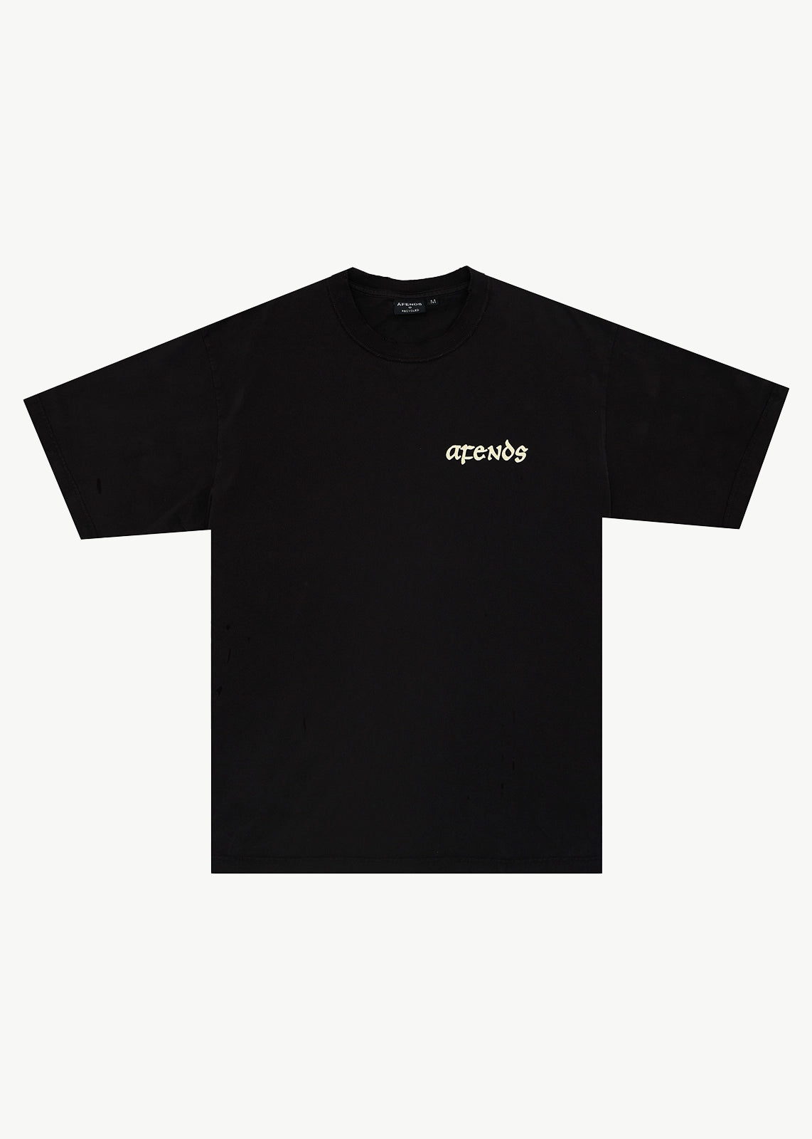 AFENDS Mens Pent-A-Gone - Heavyweight Boxy Tee - Stone Black