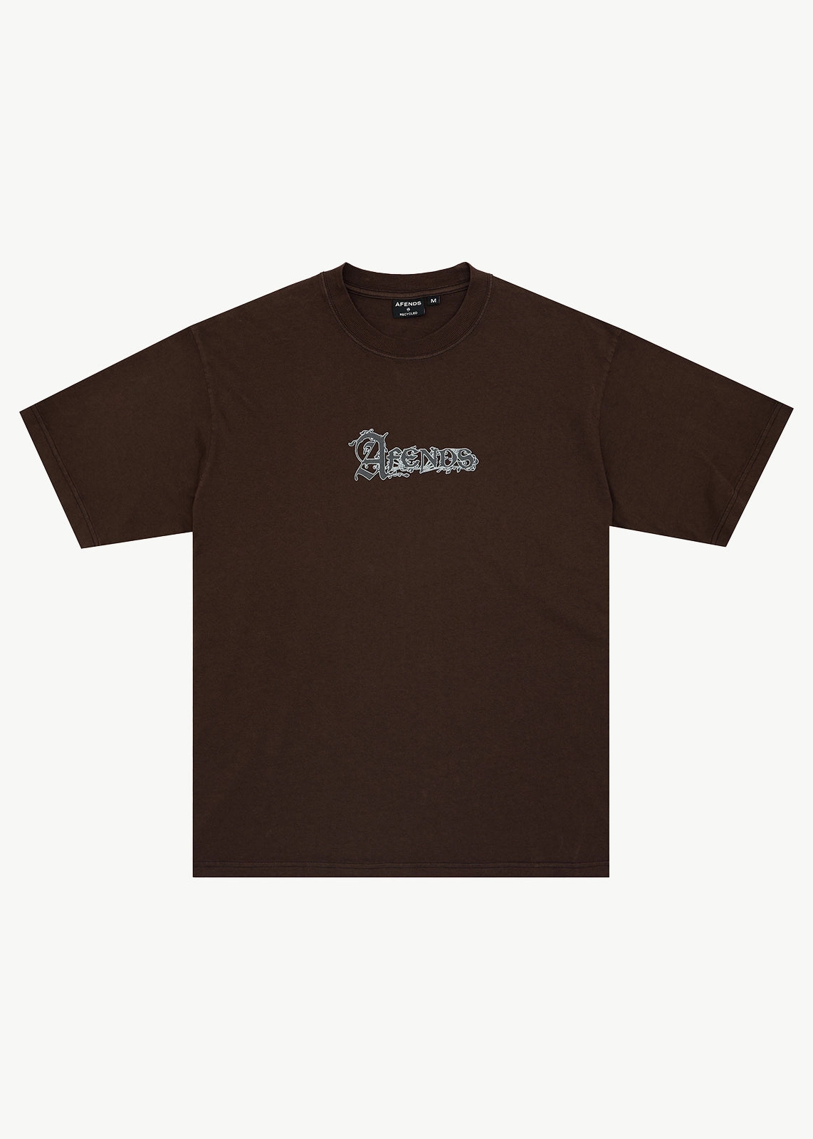 AFENDS Mens Labyrinth - Boxy Tee - Washed Coffee