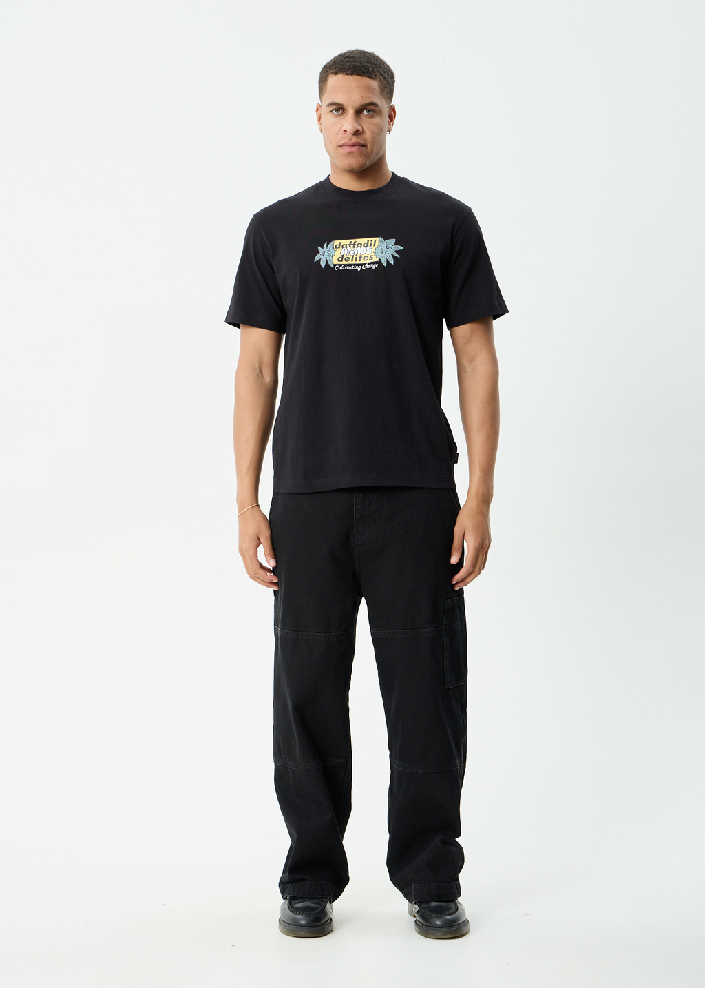 AFENDS Mens Delites - Heavyweight Retro Tee - Black