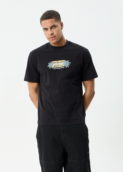AFENDS Mens Delites - Heavyweight Retro Tee - Black