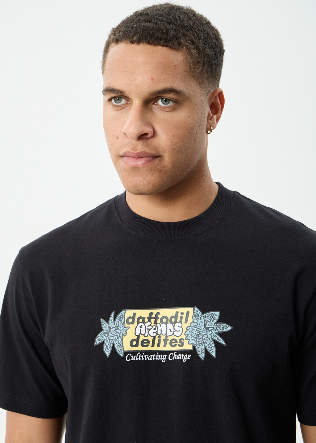 AFENDS Mens Delites - Heavyweight Retro Tee - Black