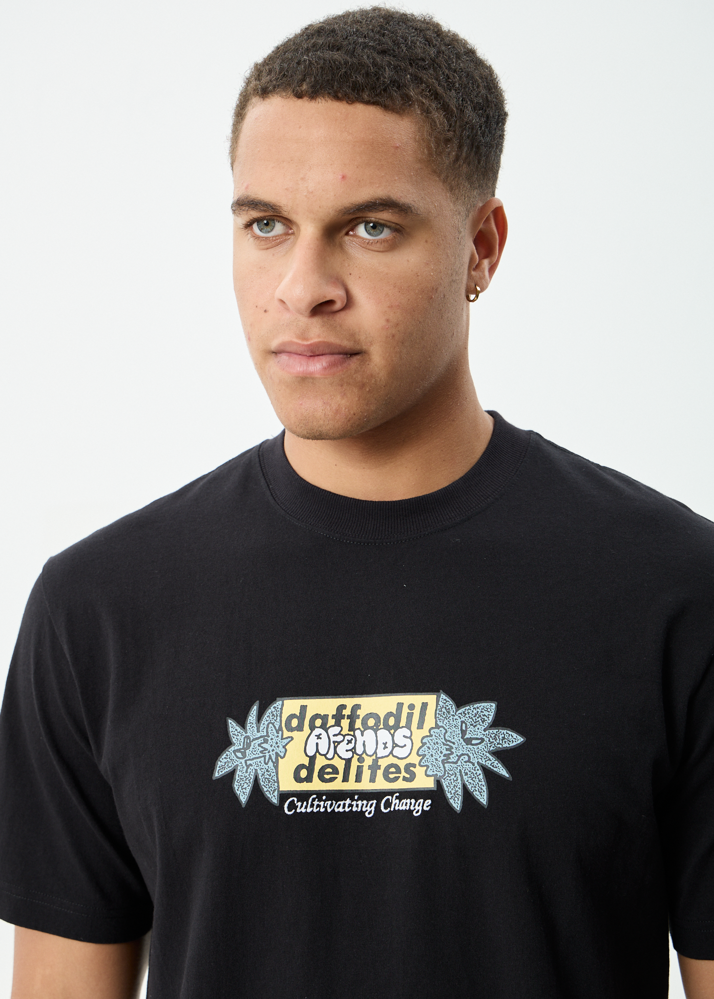 AFENDS Mens Delites - Heavyweight Retro Tee - Black