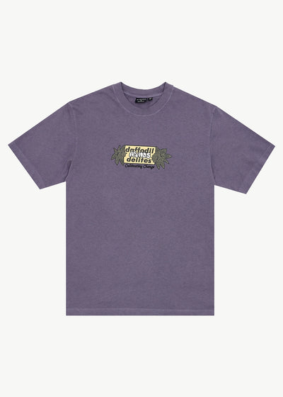 AFENDS Mens Delites - Heavyweight Retro Tee - Vintage Aubergine
