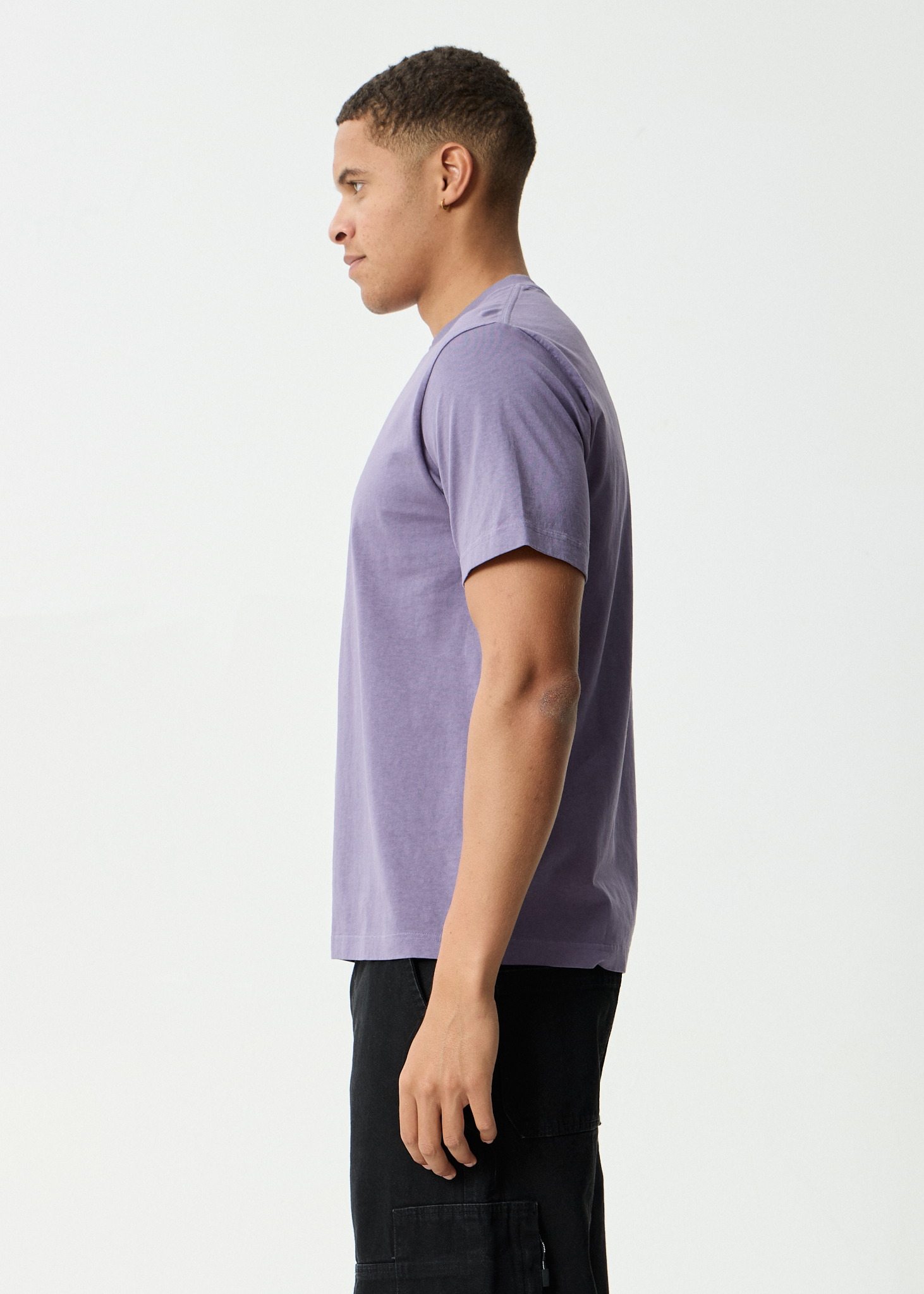 AFENDS Mens Delites - Heavyweight Retro Tee - Vintage Aubergine