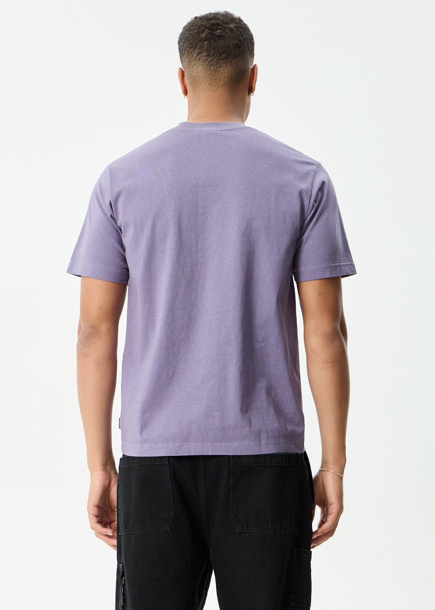AFENDS Mens Delites - Heavyweight Retro Tee - Vintage Aubergine