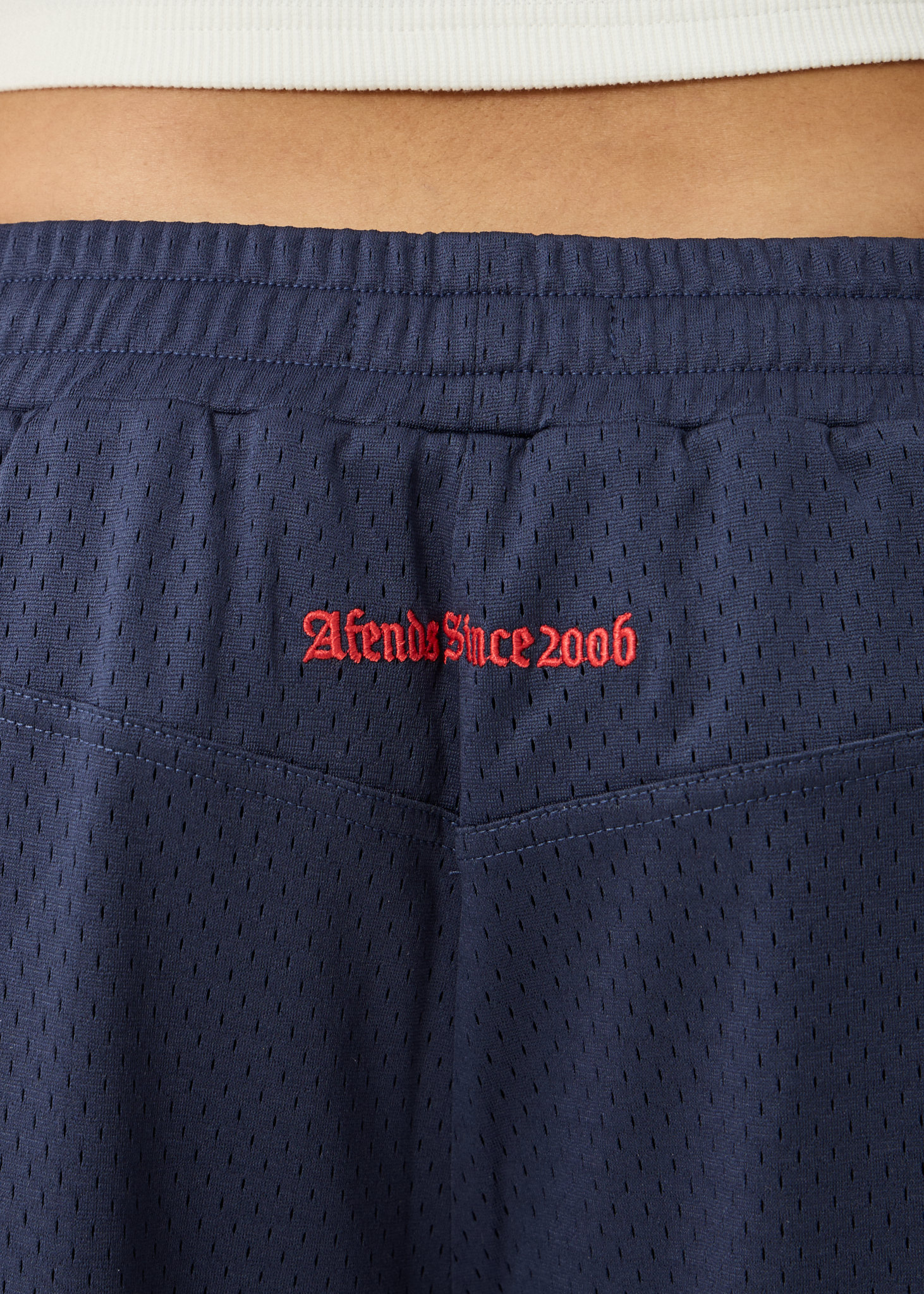 AFENDS Mens Flower Patch - Basketball Short 18 Inch - Navy